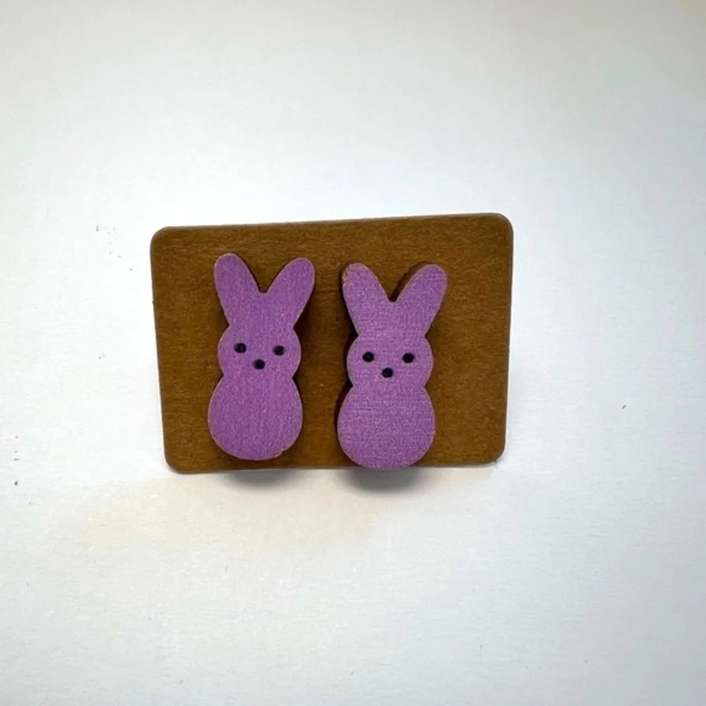 PURPLE BUNNY STUD EARRINGS